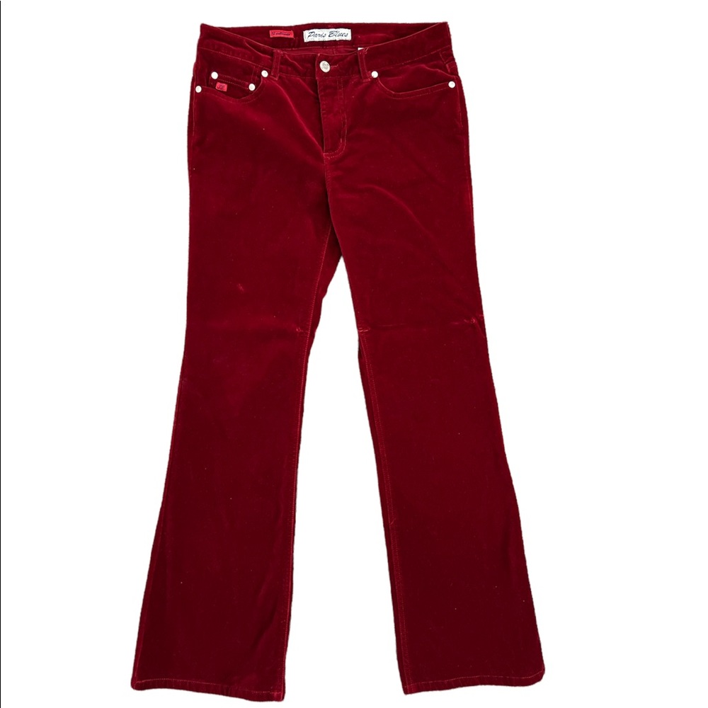 Paris Blues flare pants in red velour (11)